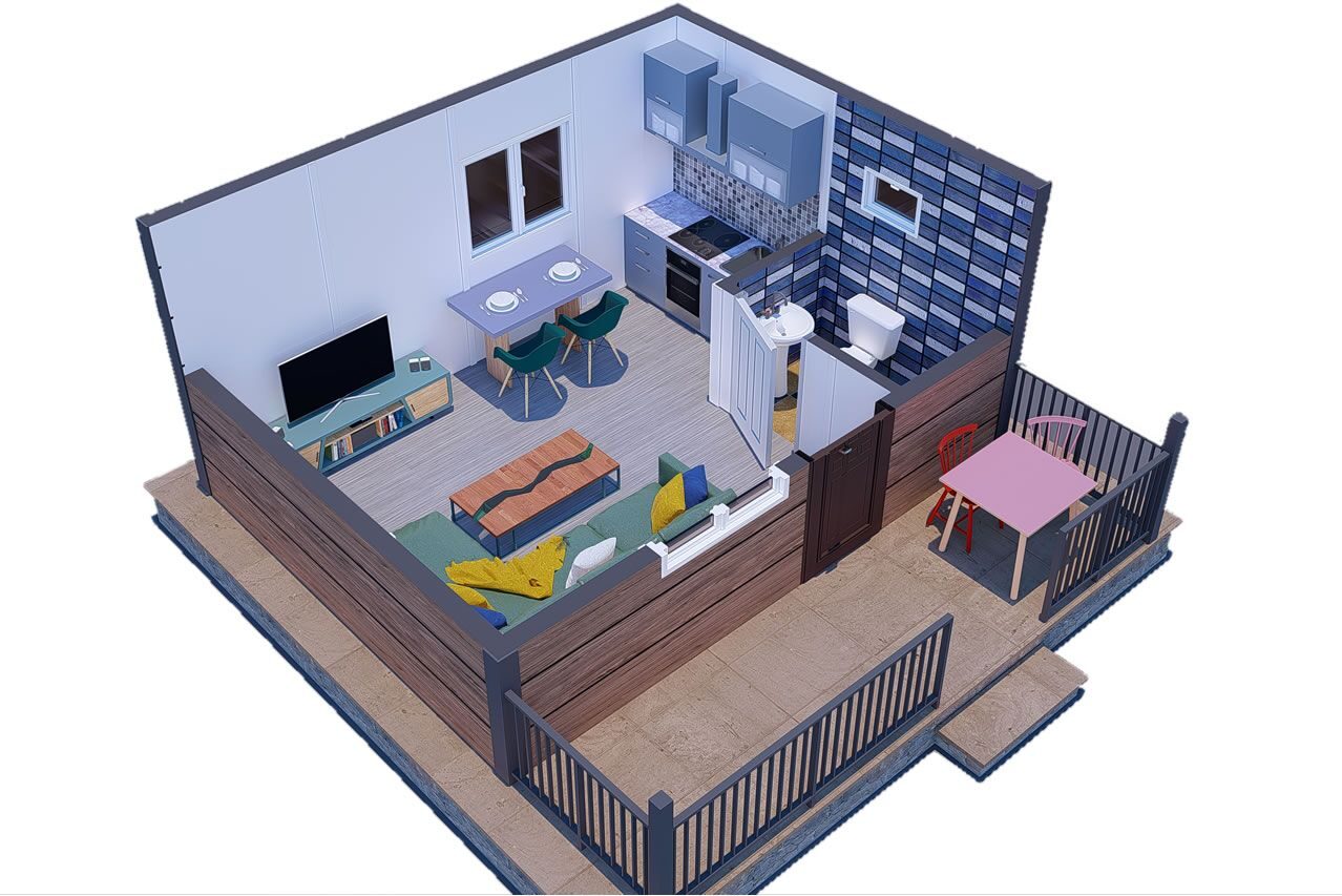 28 m² Prefabrik Ev 1+0 – görünüm 2