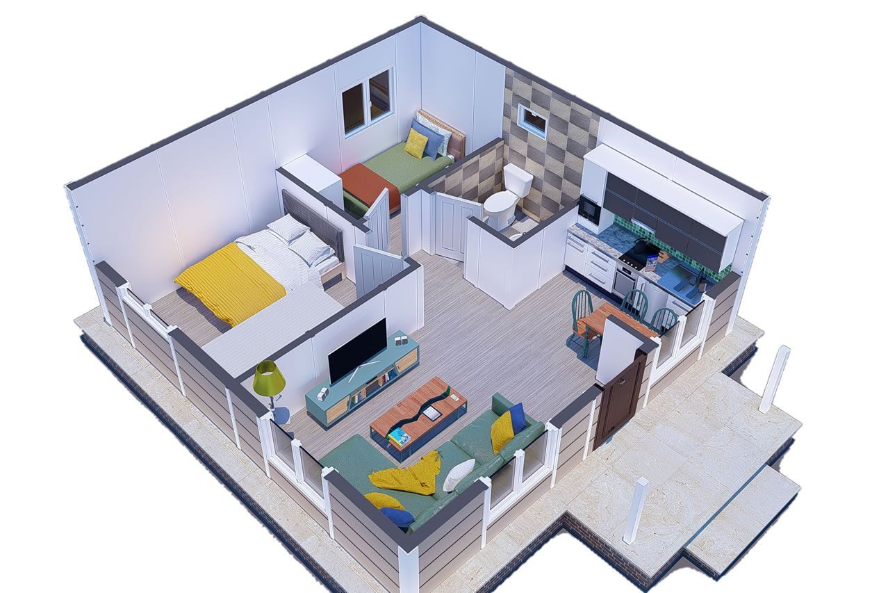 45 m² Prefabrik Ev 2+1 – görünüm 2