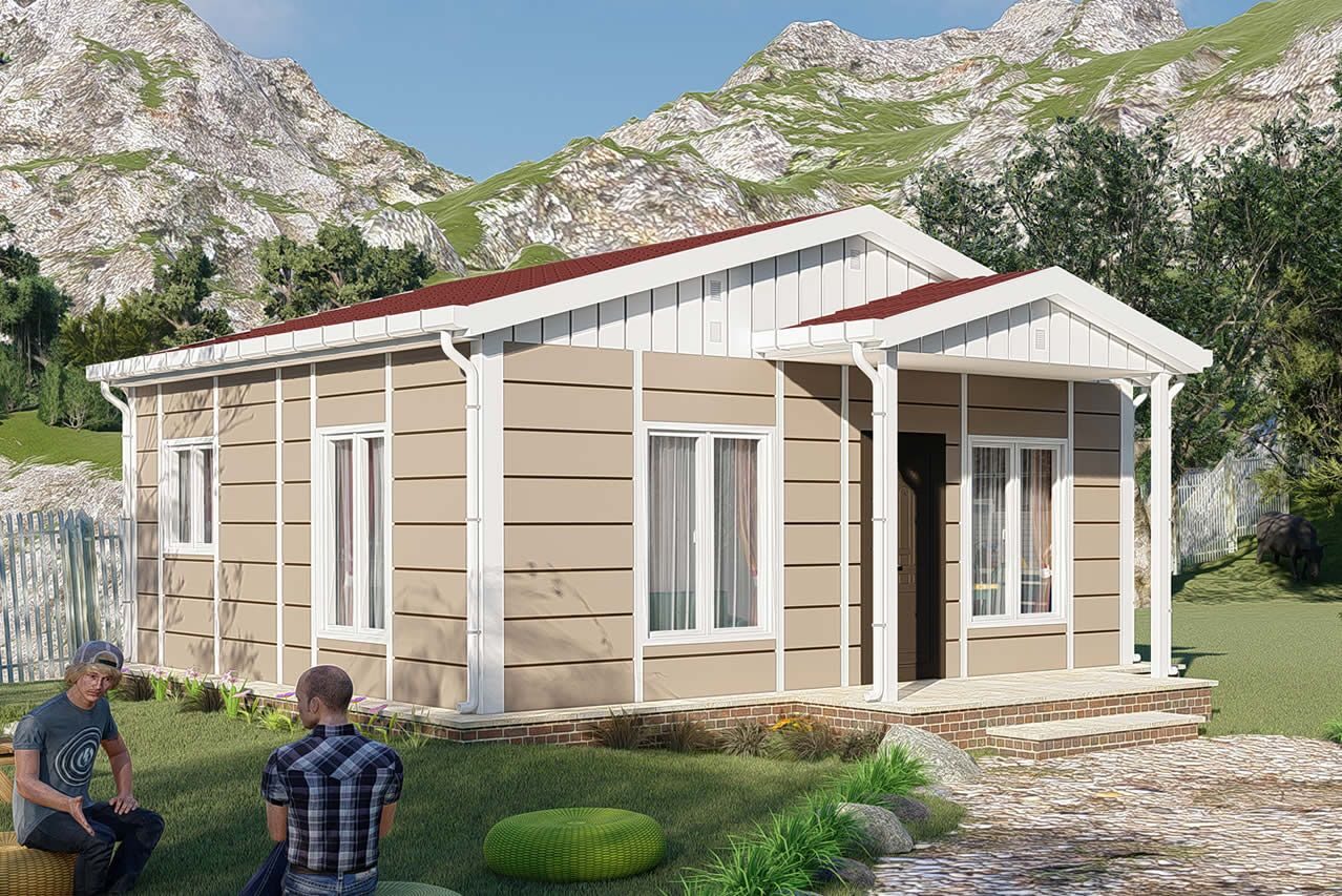 45 m² Prefabrik Ev 2+1 ön cephe görünümü