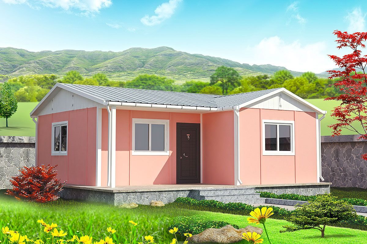 49 m² Prefabrik Ev 2+1 ön cephe görünümü