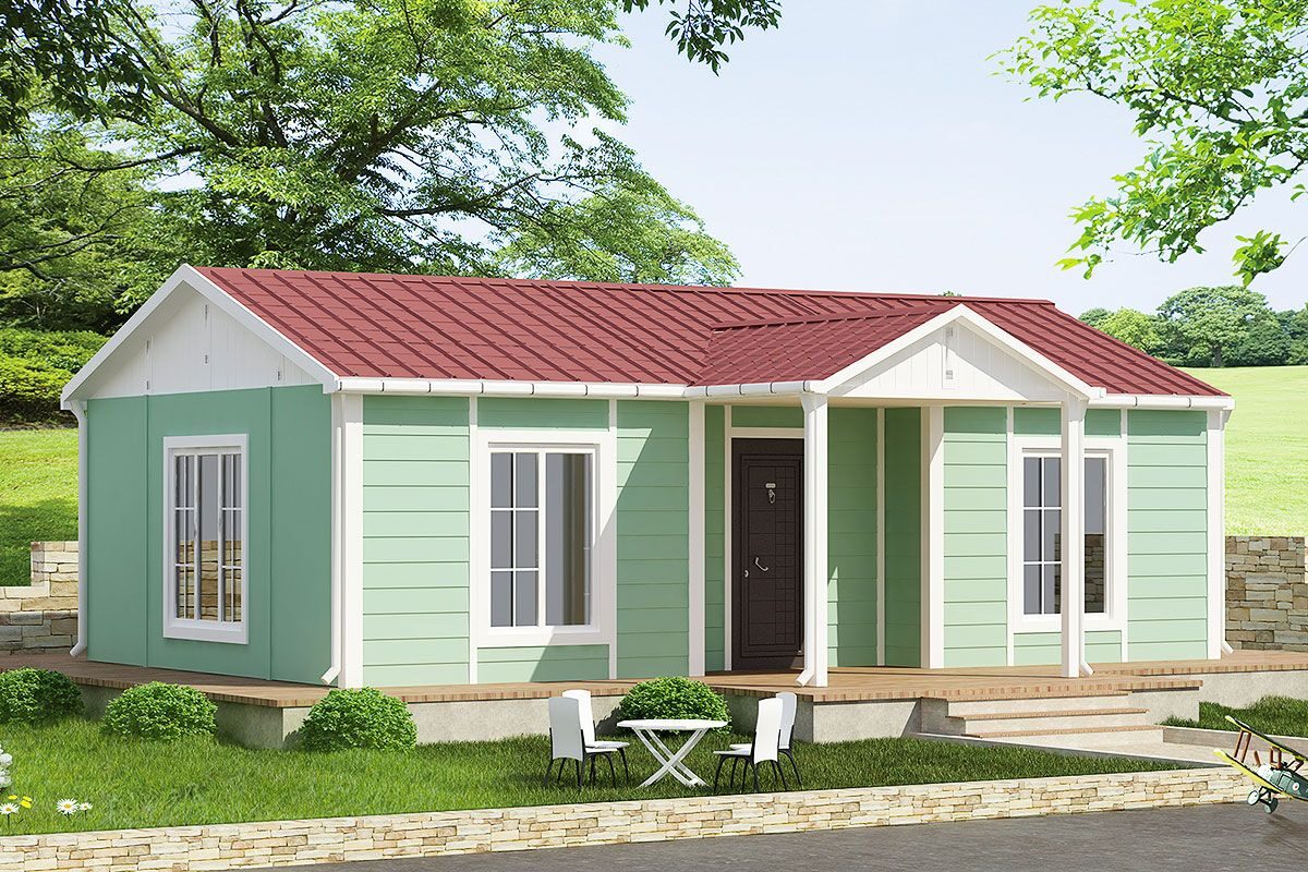 51 m² Prefabrik Ev 2+1 ön cephe görünümü