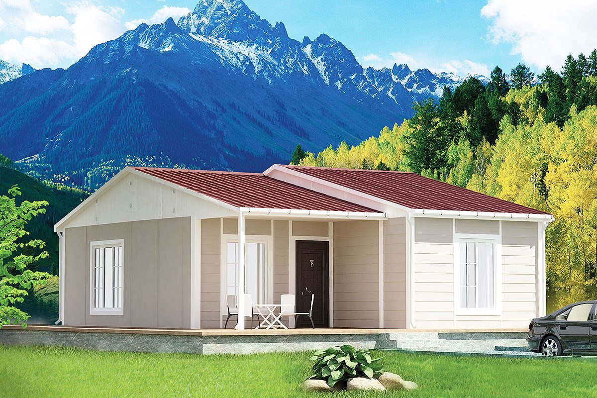 61 m² Prefabrik Ev 2+1 ön cephe görünümü