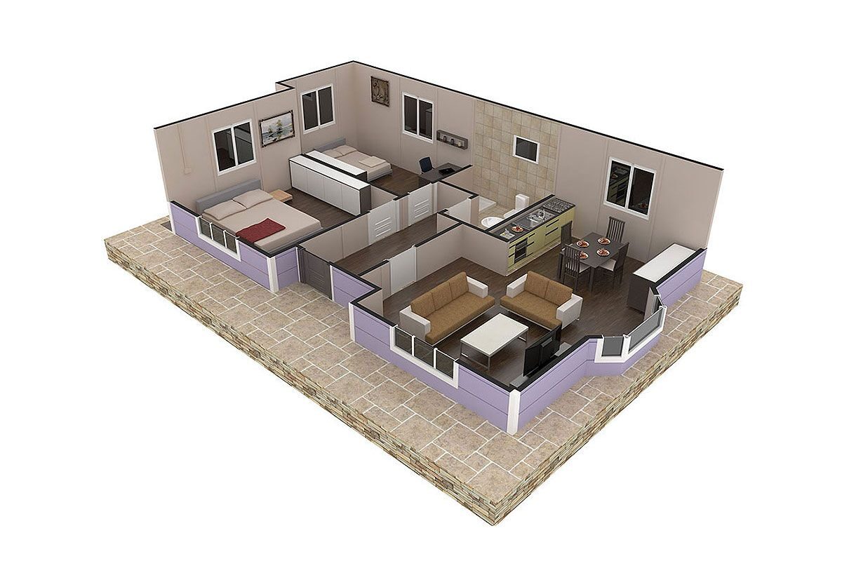 71 m² Prefabrik Ev 2+1 – görünüm 2