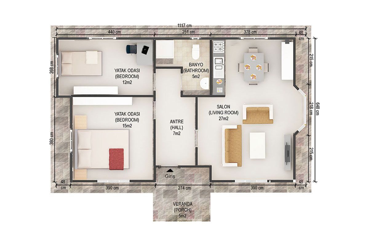 71 m² Prefabrik Ev 2+1 – görünüm 3