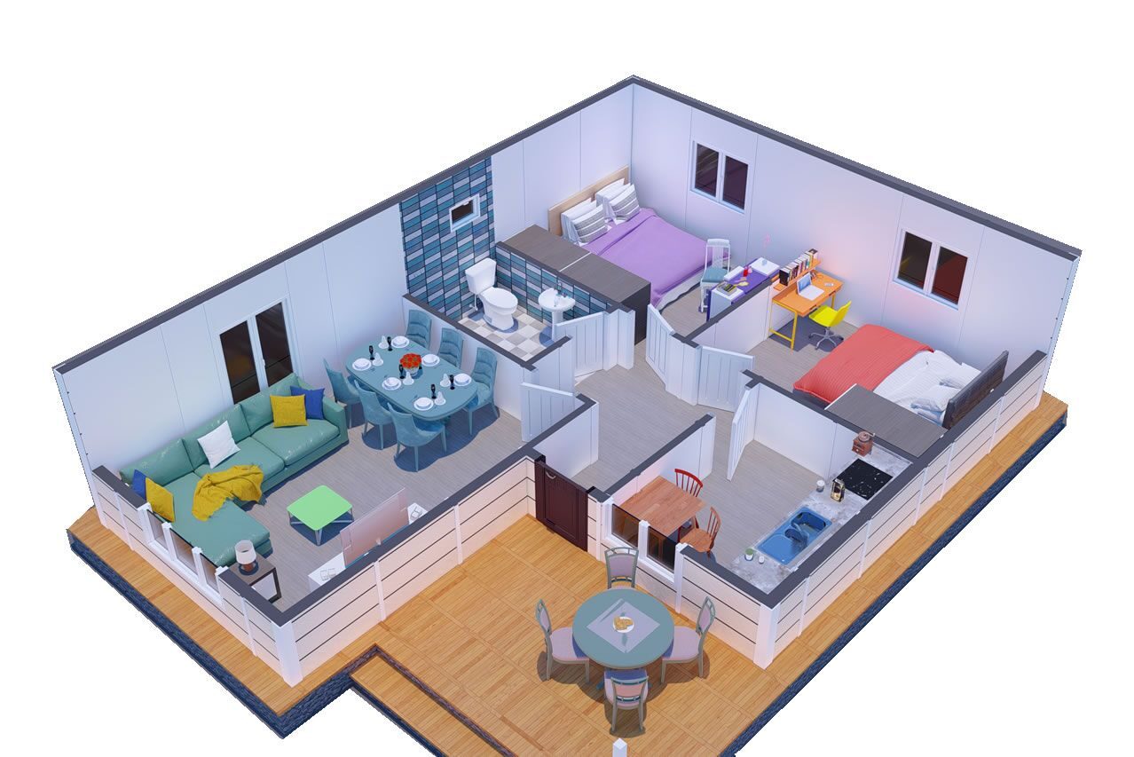 73 m² Prefabrik Ev 2+1 – görünüm 2