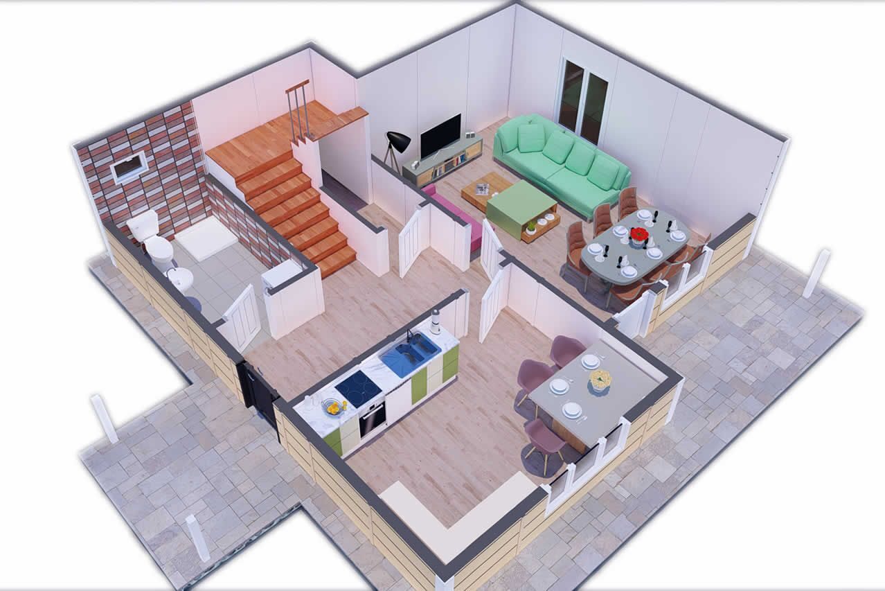 136 m² Prefabrik Villa 3+1 – görünüm 3