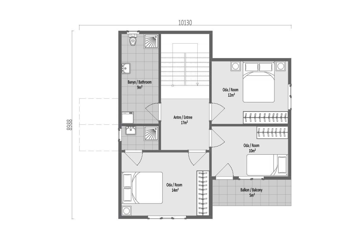 136 m² Prefabrik Villa 3+1 – görünüm 5