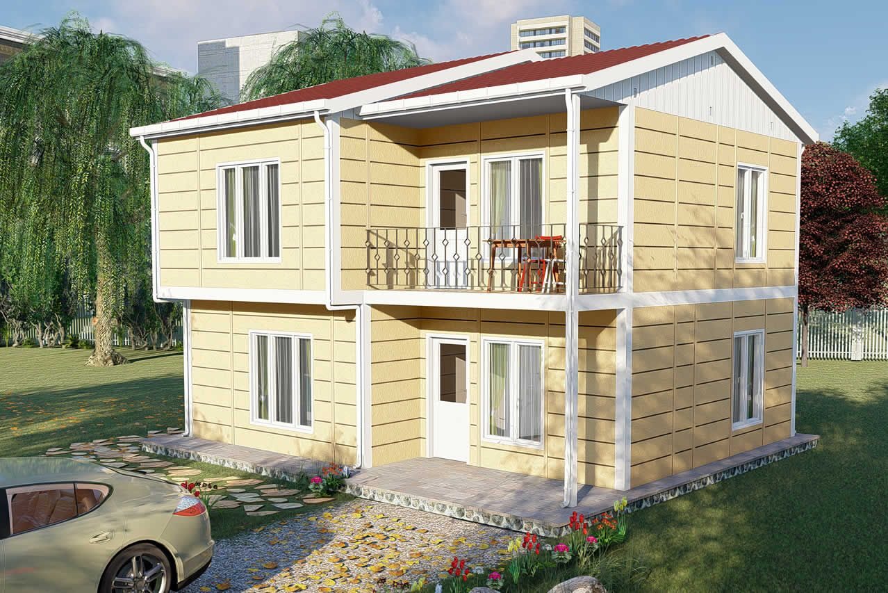136 m² Prefabrik Villa 3+1 ön cephe görünümü
