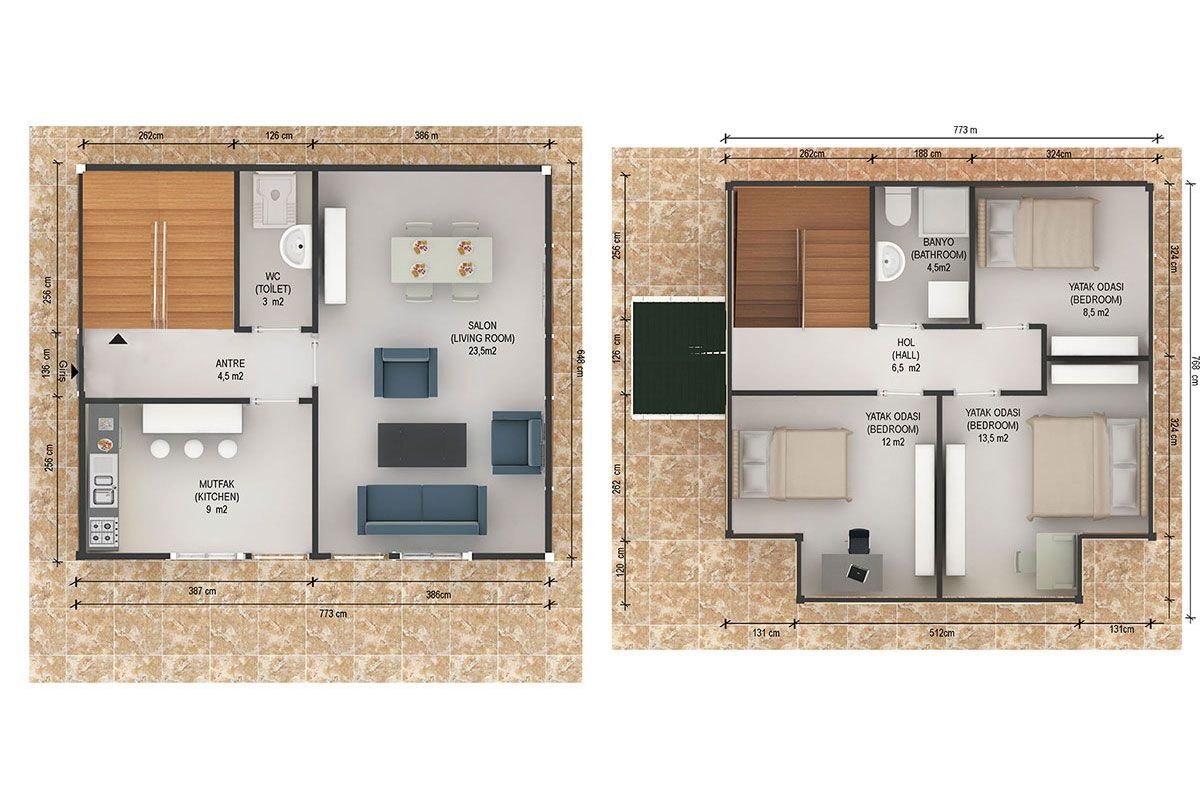 114 m² Prefabrik Villa 3+1 – görünüm 3