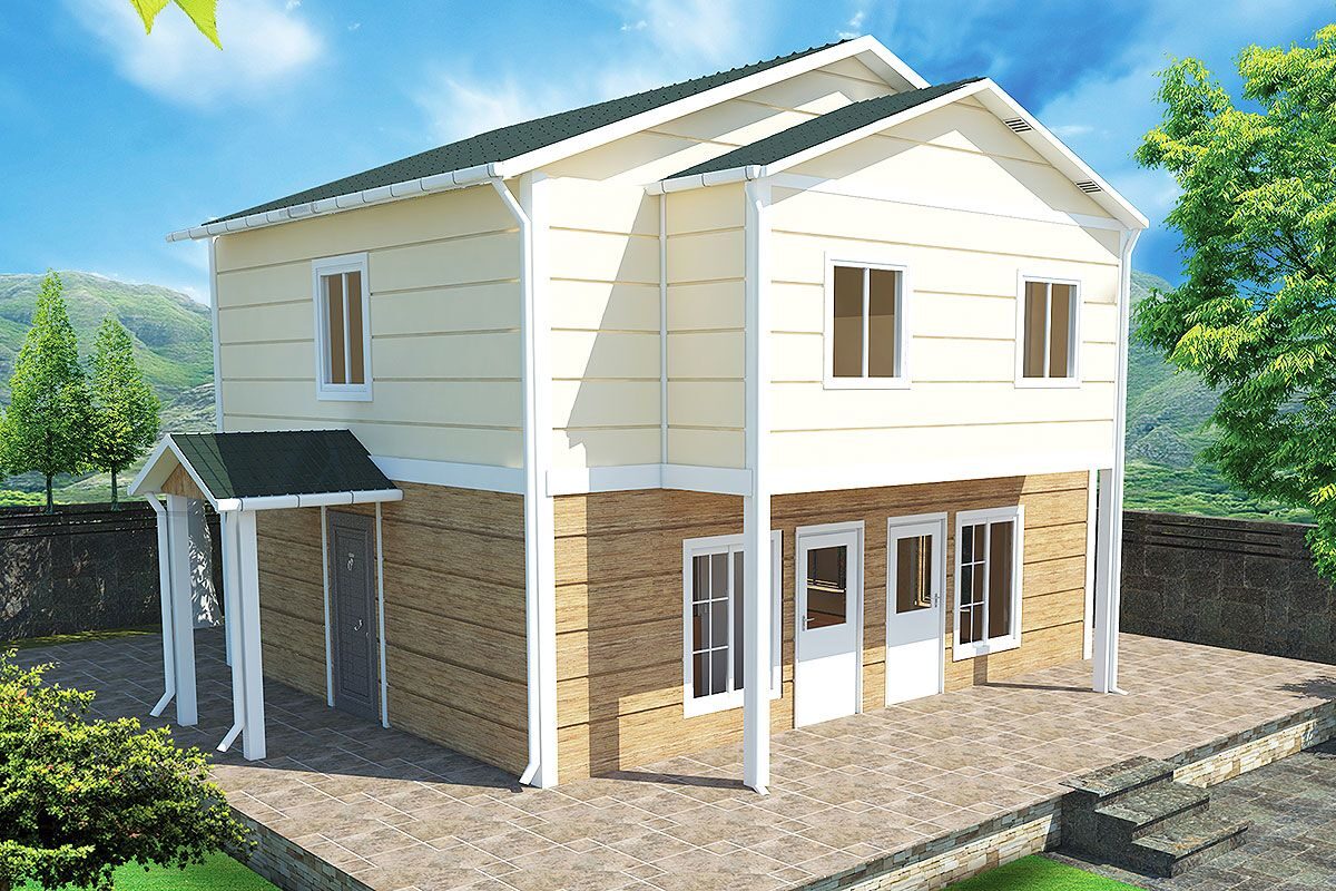 114 m² Prefabrik Villa 3+1 ön cephe görünümü