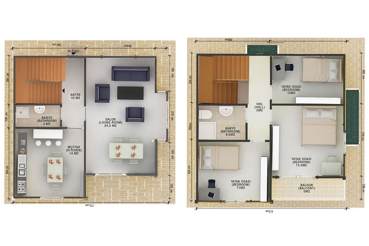 124 m² Prefabrik Villa 3+1 – görünüm 3