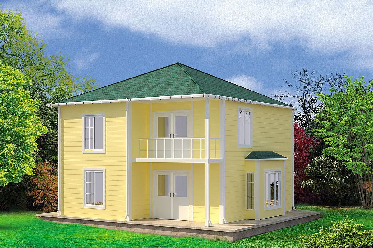 124 m² Prefabrik Villa 3+1 ön cephe görünümü
