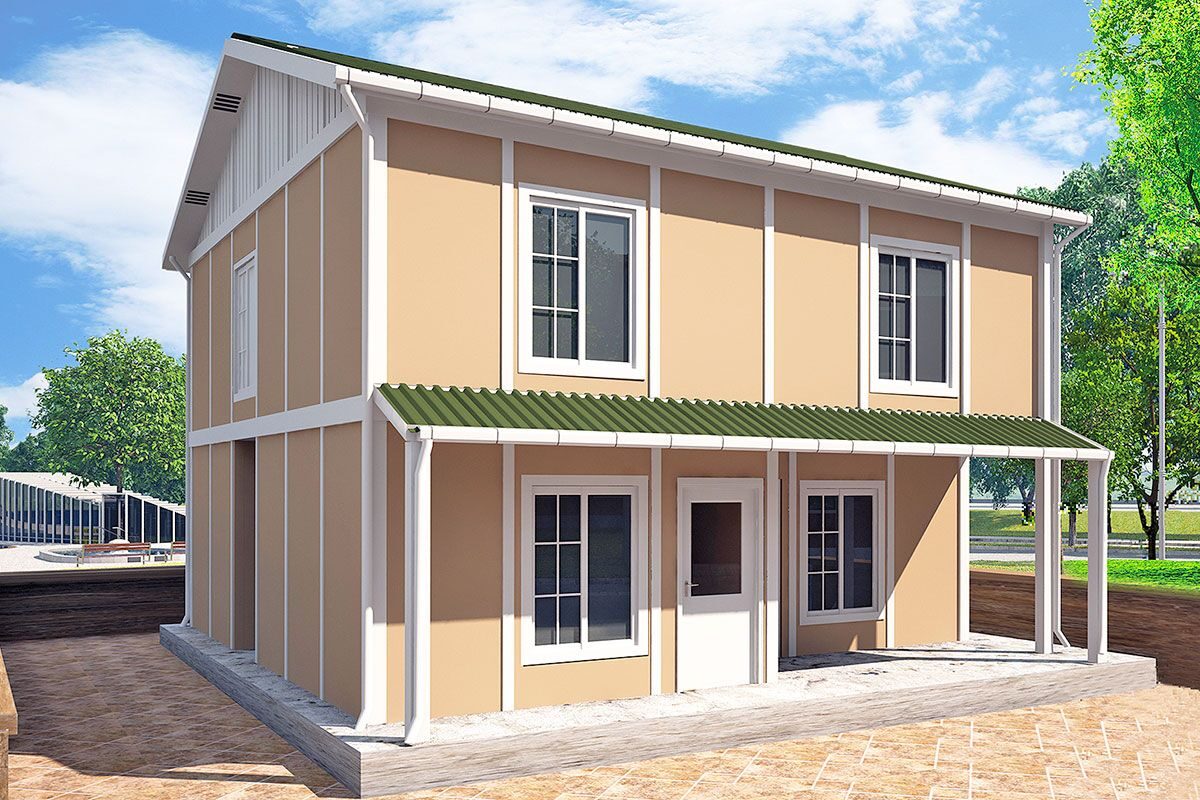 127 m² Prefabrik Villa 3+1 ön cephe görünümü