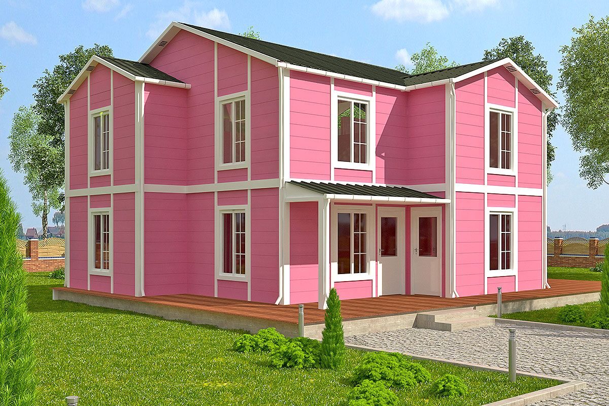 147 m² Prefabrik Villa 3+1 ön cephe görünümü