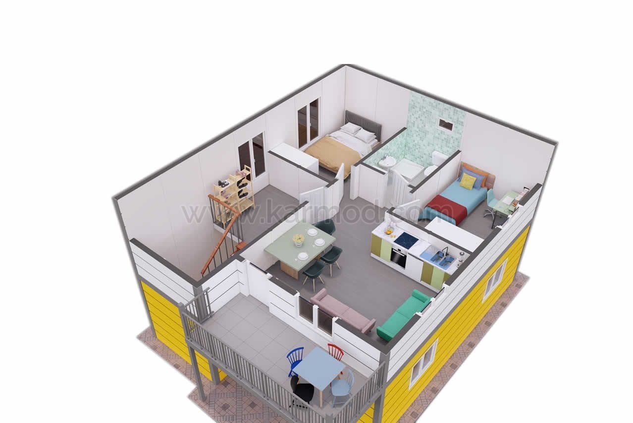 139 m² Prefabrik Çift Villa – görünüm 2