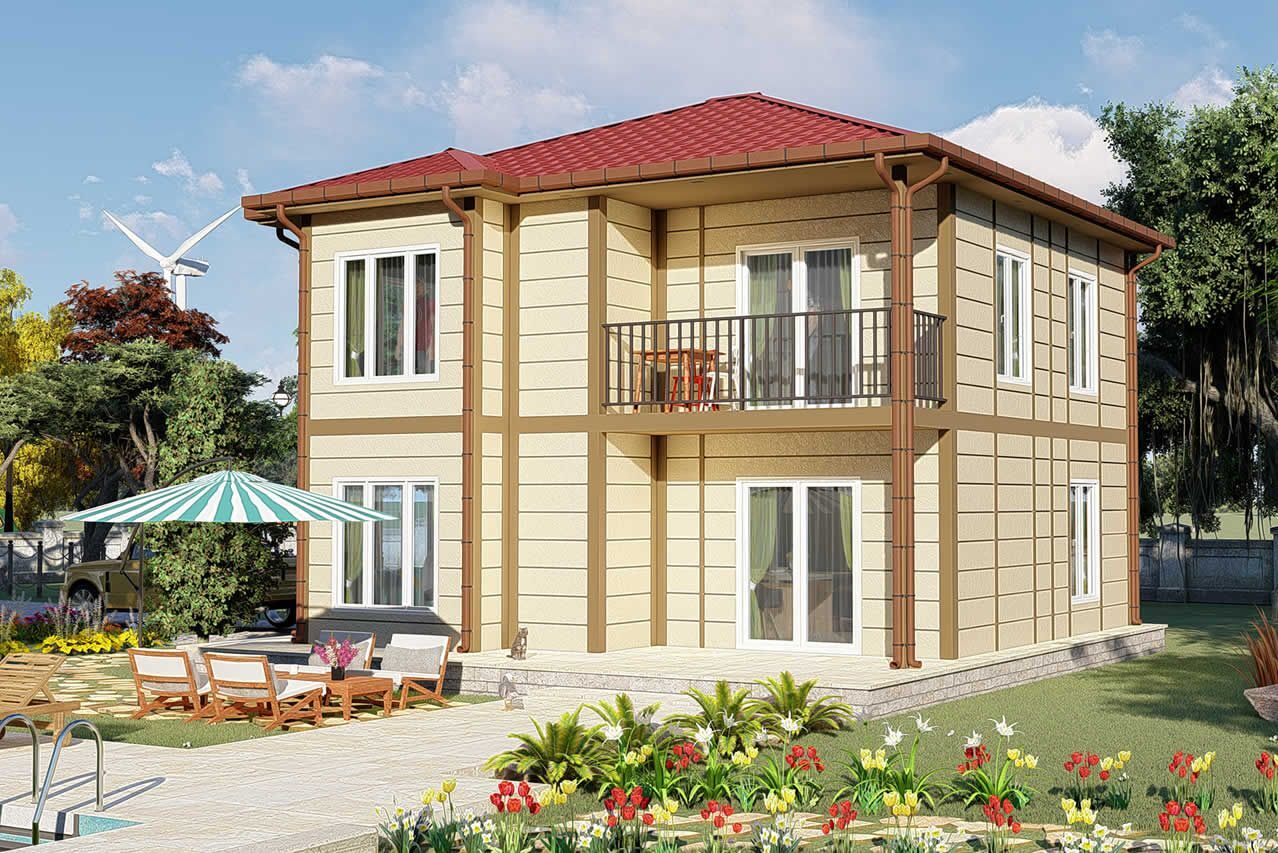 138 m² Prefabrik Villa 4+1 ön cephe görünümü