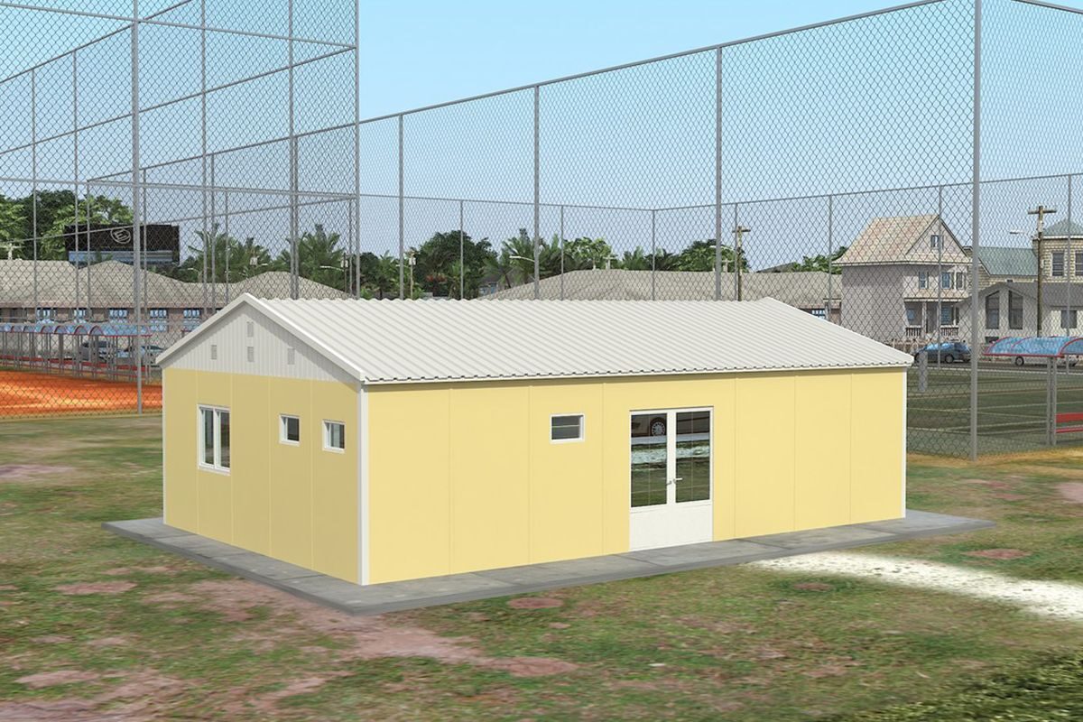 65 m² Prefabrik Yemekhane ön cephe görünümü