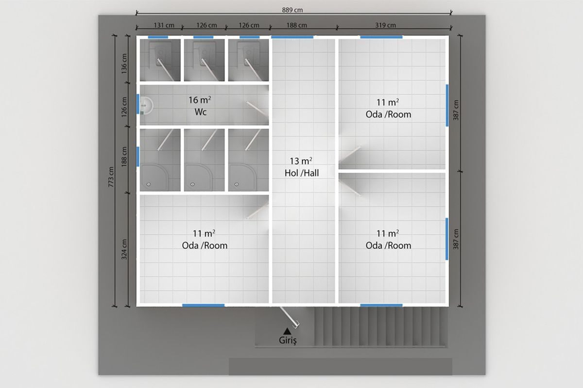136 m² Prefabrik Yemekhane – görünüm 2