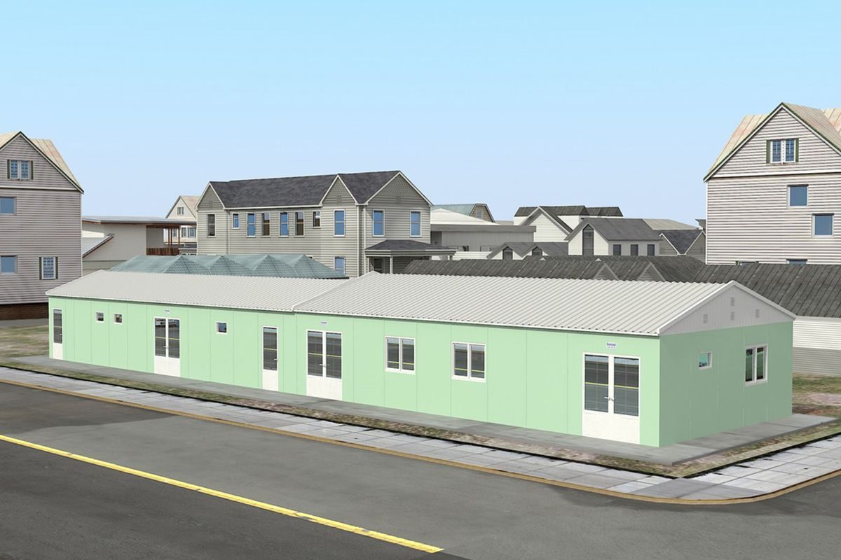 151 m² Prefabrik İbadethane ön cephe görünümü