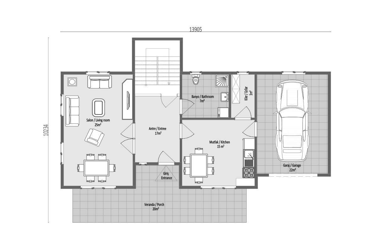 196 m² Prefabrik Villa 3+1 – görünüm 5
