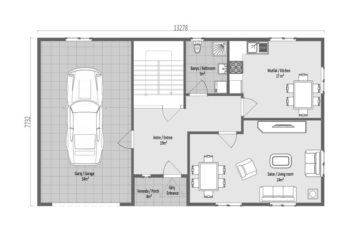 202 m² Prefabrik Villa 4+1 – görünüm 4