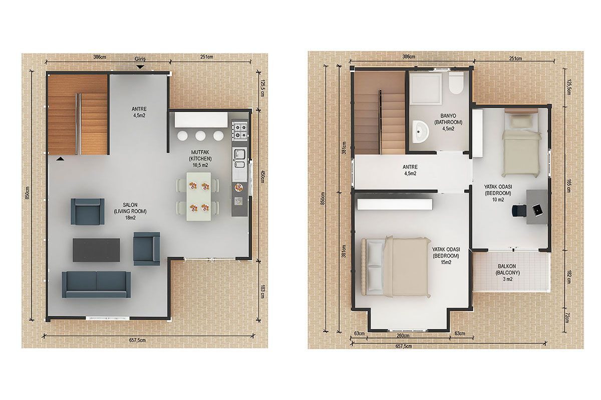 91 m² Prefabrik Villa 2+1 – görünüm 3