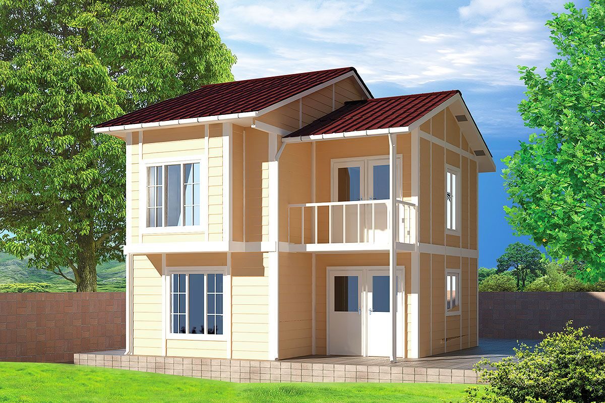91 m² Prefabrik Villa 2+1 ön cephe görünümü