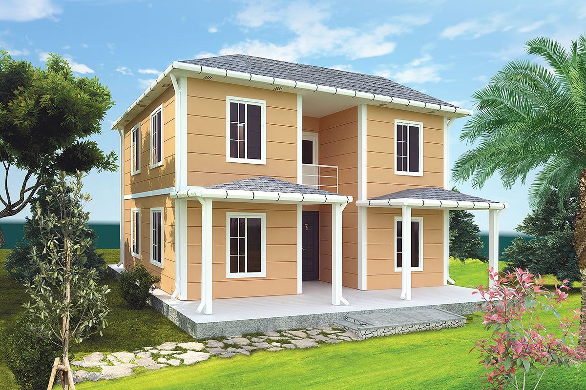 148 m² Prefabrik Villa 3+1 ön cephe görünümü