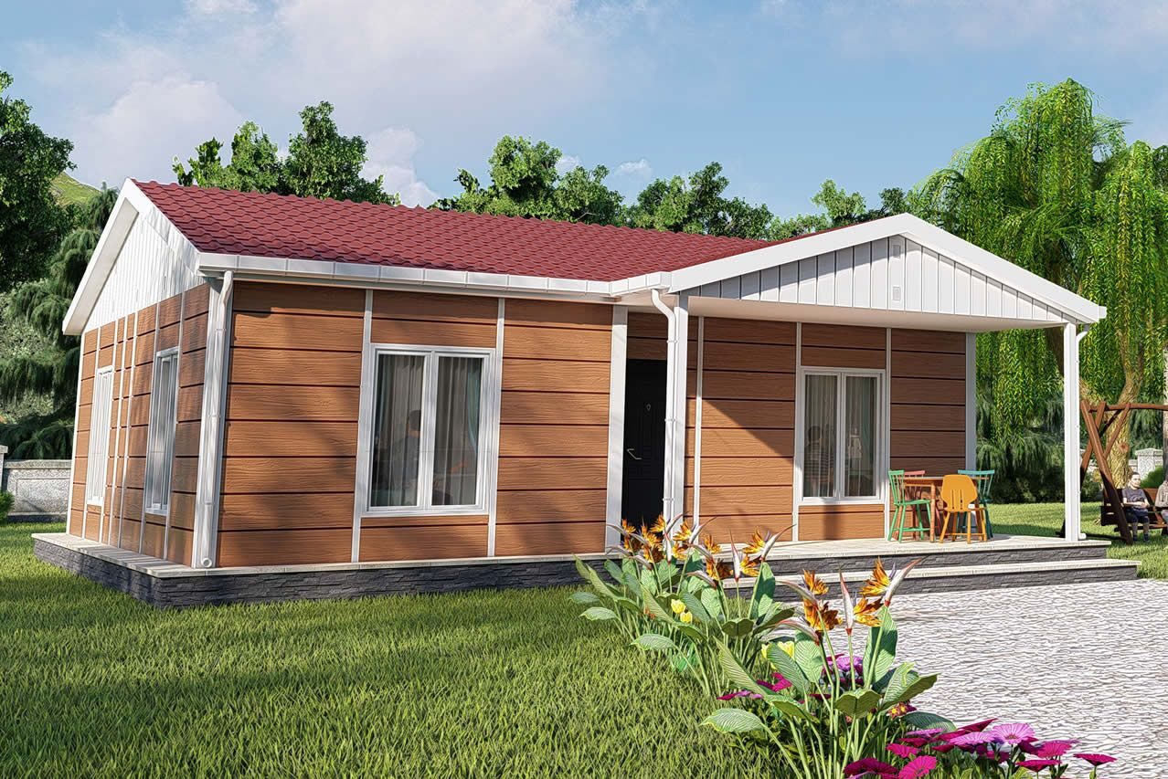 75 m² Prefabrik Ev 2+1 ön cephe görünümü