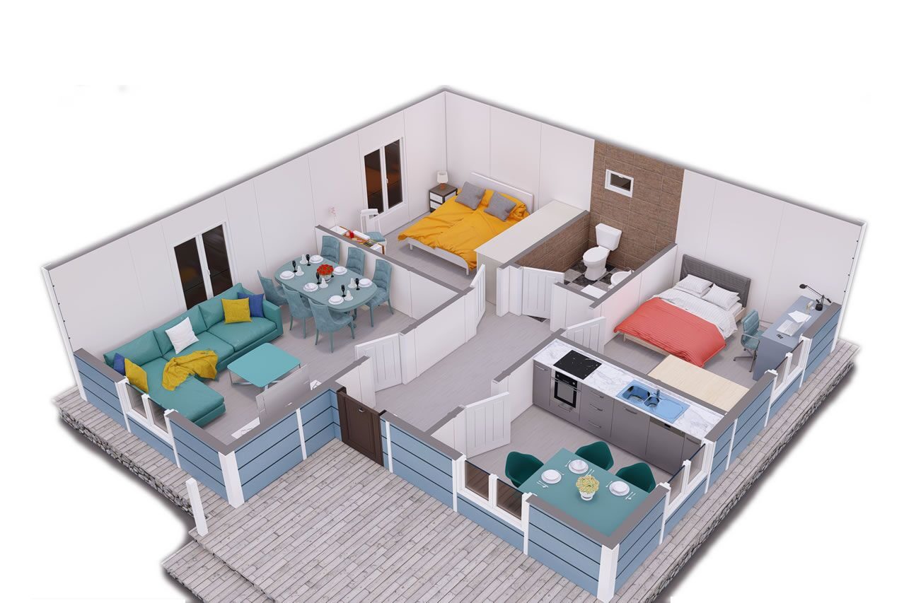83 m² Prefabrik Ev 2+1 – görünüm 2