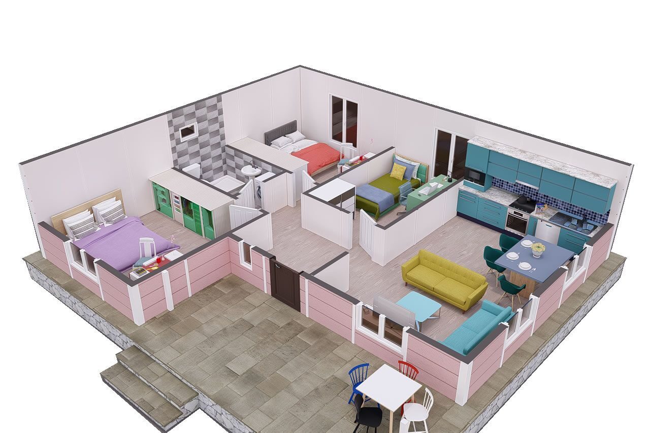 87 m² Prefabrik Ev 3+1 – görünüm 2