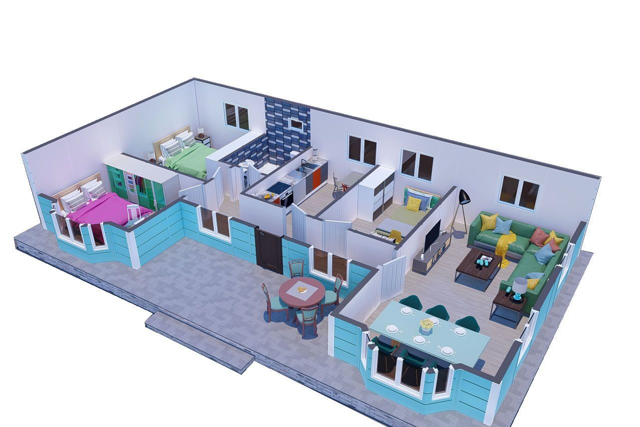 96 m² Prefabrik Ev 3+1 – görünüm 2
