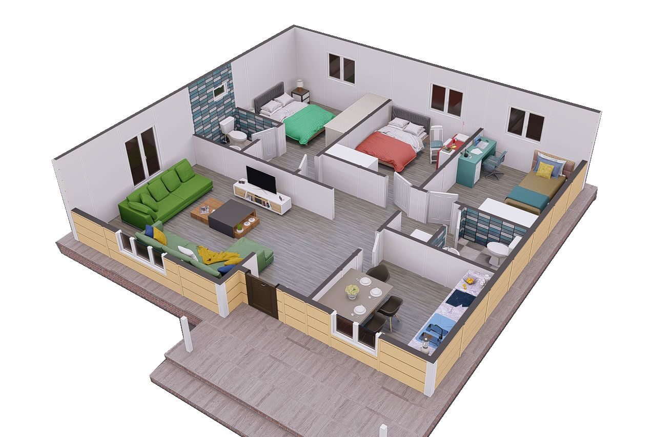 103 m² Prefabrik Ev 3+1 – görünüm 2