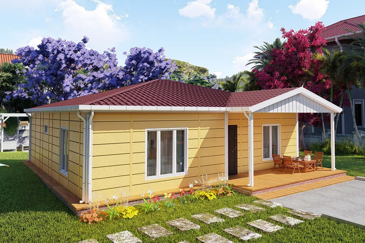 103 m² Prefabrik Ev 3+1 ön cephe görünümü
