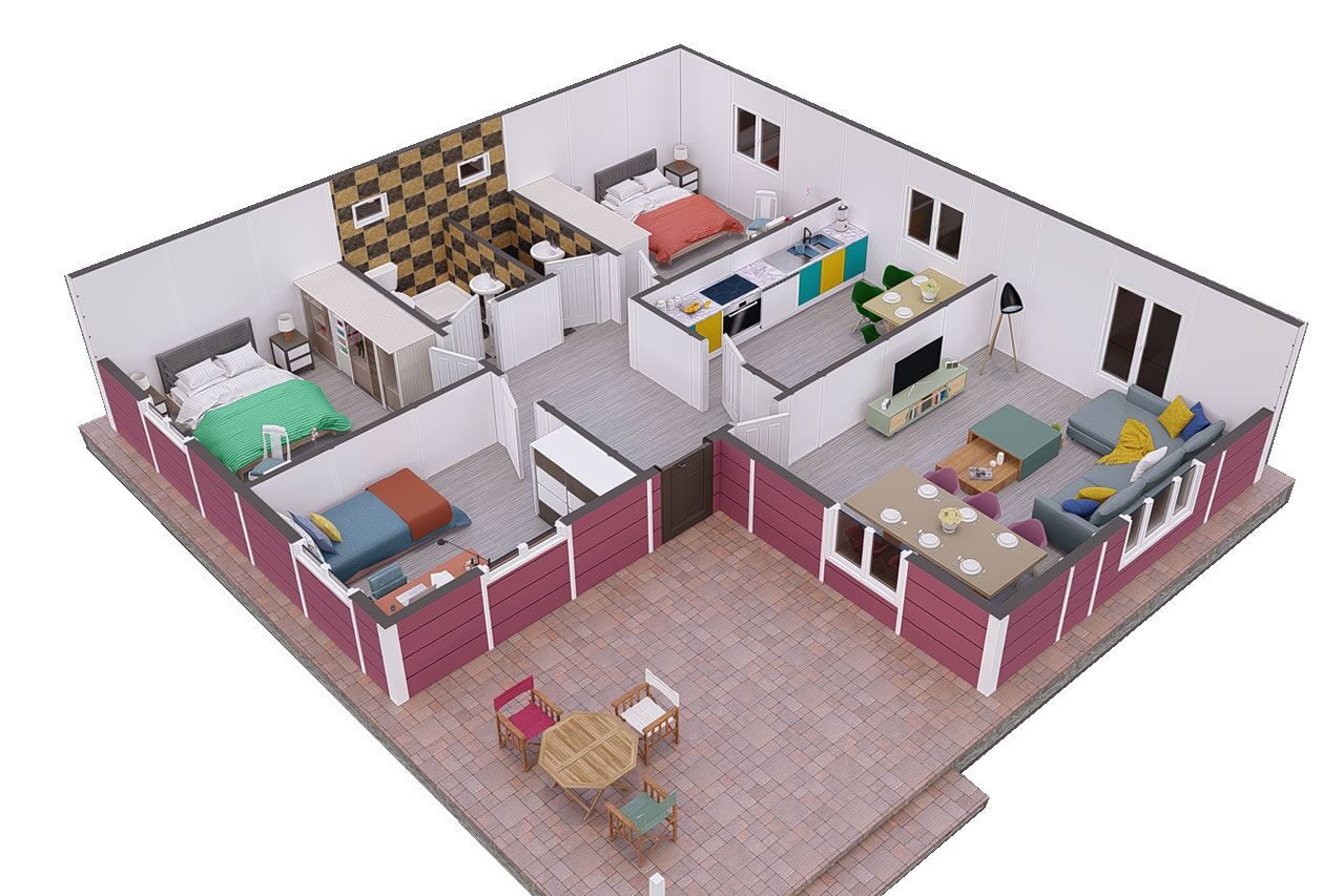 123 m² Prefabrik Ev 3+1 – görünüm 2