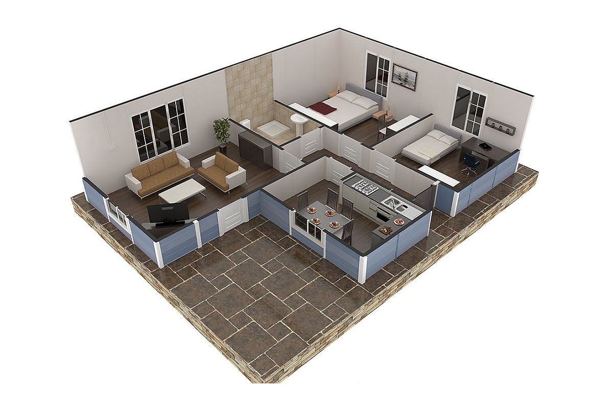 73 m² Prefabrik Ev 2+1 – görünüm 2