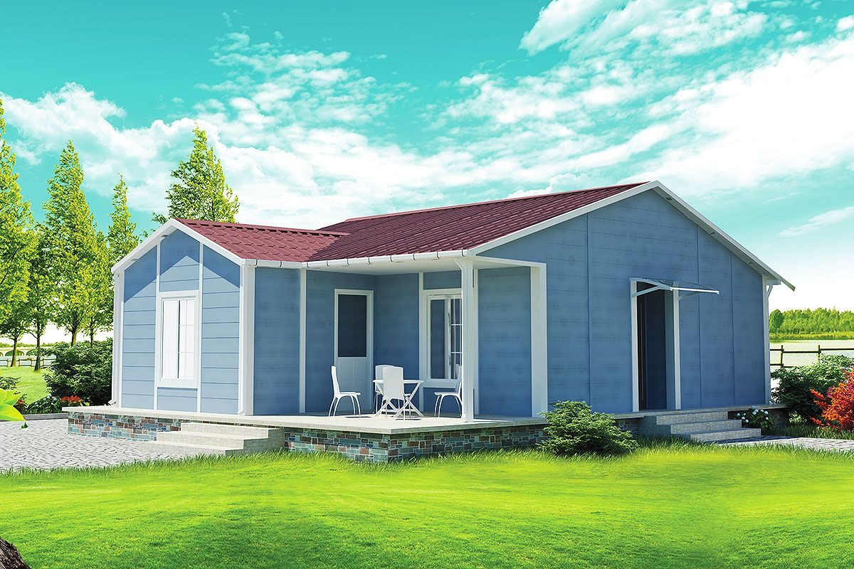 73 m² Prefabrik Ev 2+1 ön cephe görünümü