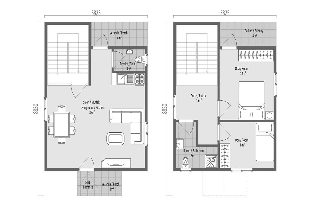 92 m² Prefabrik Villa 2+1 – görünüm 4