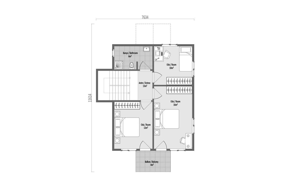 126 m² Prefabrik Villa 4+1 – görünüm 2