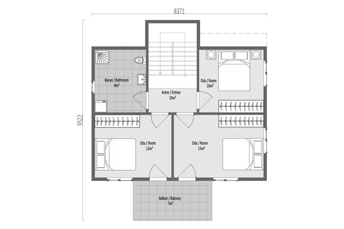 130 m² Prefabrik Villa 4+1 – görünüm 4