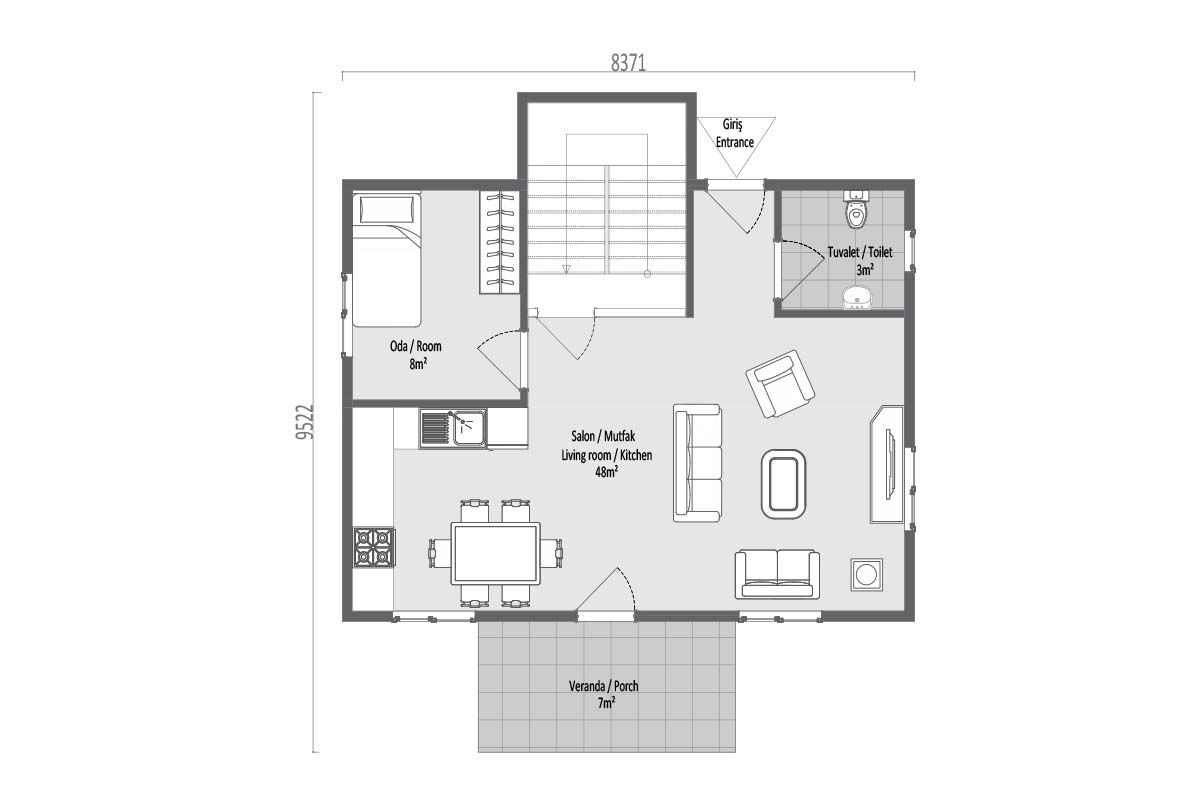 130 m² Prefabrik Villa 4+1 – görünüm 5