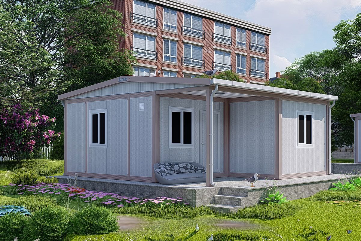 42 m² Konteyner Ev 2+1 ön cephe görünümü