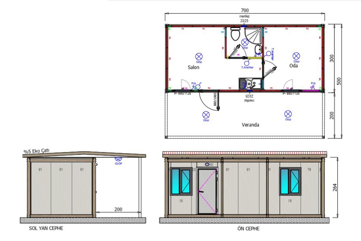 35 m² Konteyner Ev 1+1 – görünüm 2