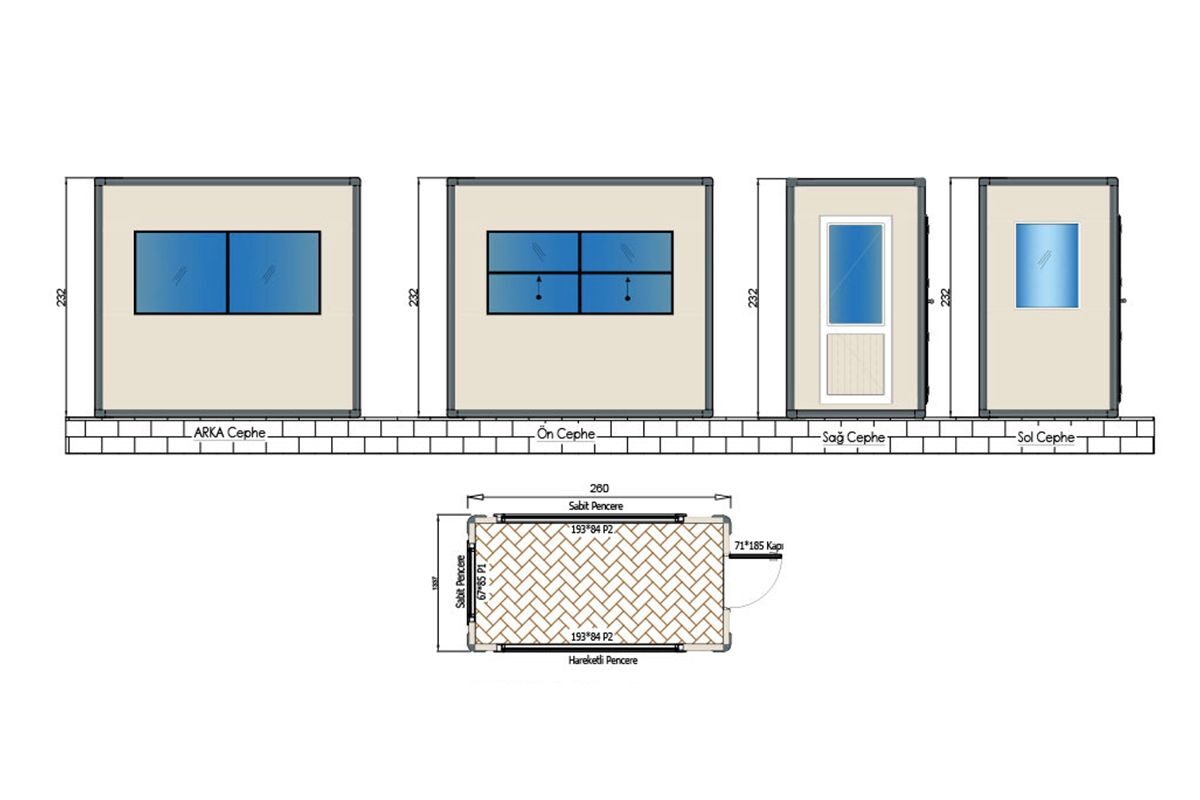 Panel Kabin 135x260cm – görünüm 2