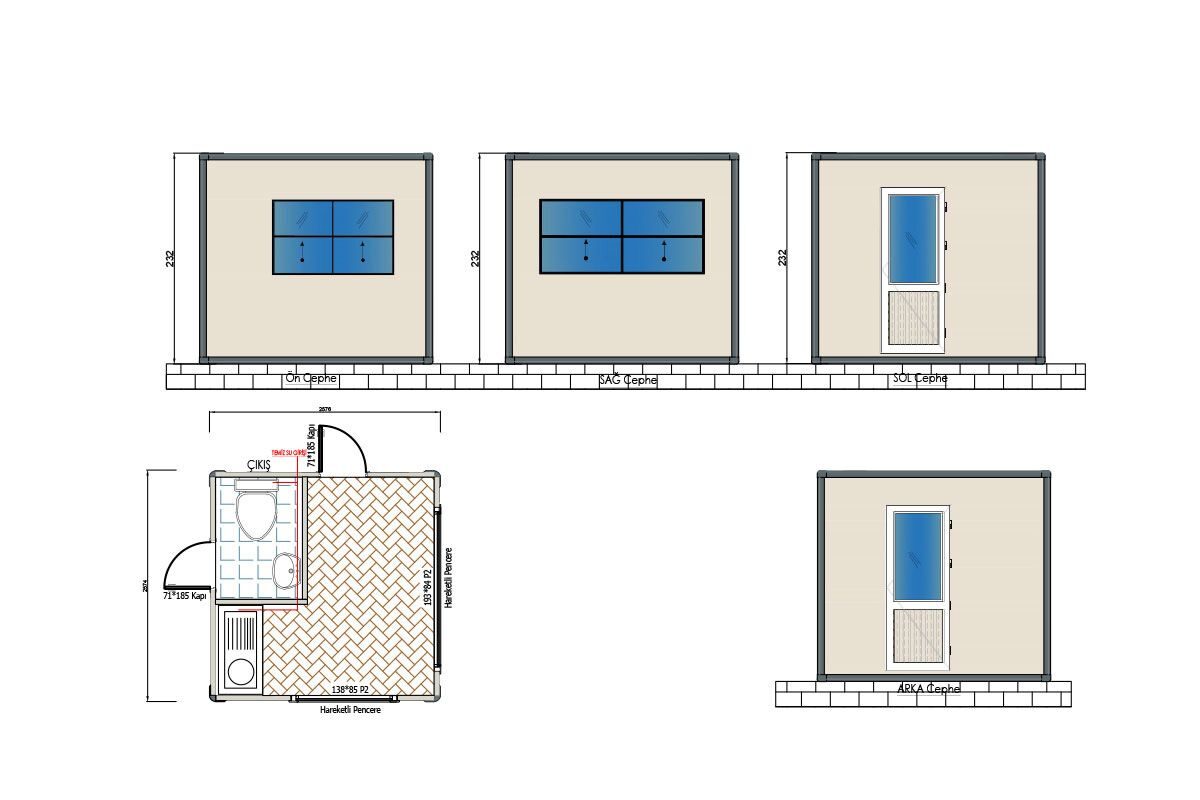 Panel Kabin 260x260cm – görünüm 2