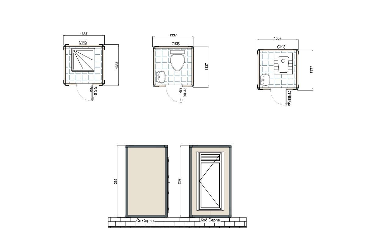 Panel Kabin WC Duş 135x135cm – görünüm 3