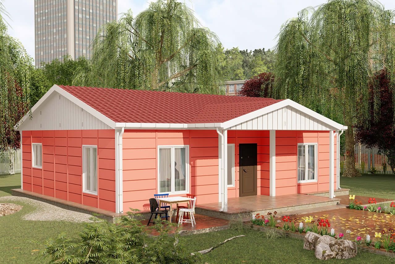 100 m² Prefabrik Ev 3+1 ön cephe görünümü