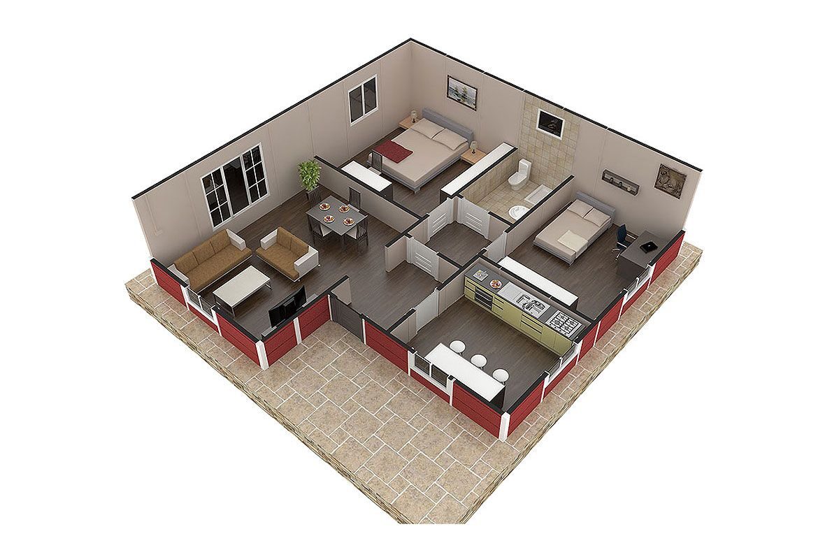82 m² Prefabrik Ev 2+1 – görünüm 3