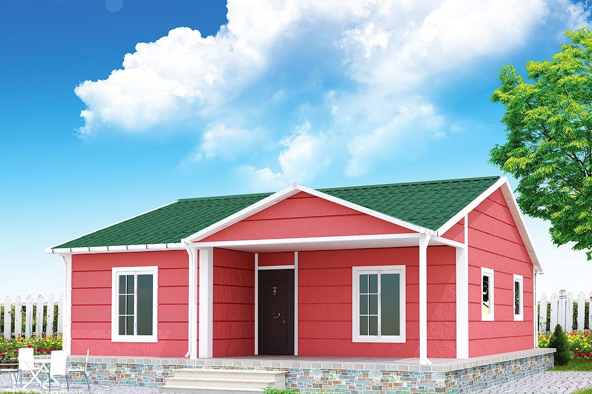 82 m² Prefabrik Ev 2+1 ön cephe görünümü