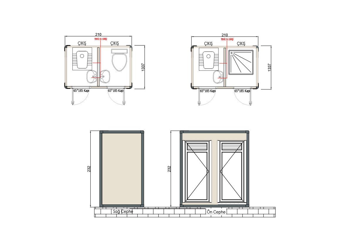 Panel Kabin WC Duş 135x210cm – görünüm 2
